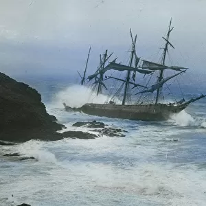 Wreck of the barque Andromeda, Killygerran Head, near Portscatho, Gerrans, Cornwall. 12th February 1915