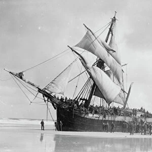 Wreck of the German brigantine Albert Wilhelm, Lelant Sands, Lelant, Cornwall. Wrecked on 16th October 1886