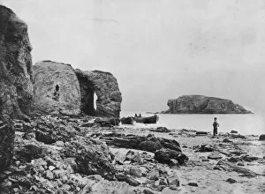 Perranporth Collection: Arch Rock and Chapel Rock, Perranporth, Perranzabuloe, Cornwall. Around 1890s