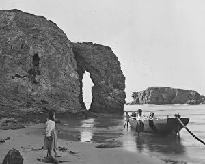 Images Dated 16th October 2018: Arch Rock, Perranporth, Perranzabuloe, Cornwall. Around 1900