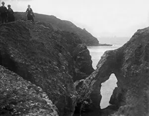 Images Dated 17th December 2018: Arch Rock, Perranporth, Perranzabuloe, Cornwall. Around 1920