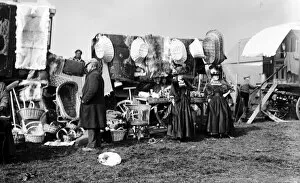 Images Dated 4th September 2017: Basket stalls, Summercourt Fair, St Enoder, Cornwall. Around 1912