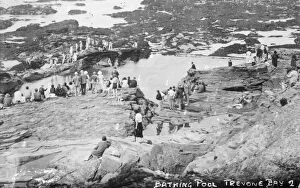 Padstow Collection: The bathing pool at Newtrain Bay, Trevone, Padstow, Cornwall. Early 1900s