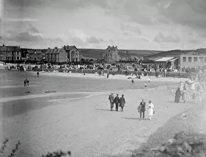 Images Dated 2018 October: The beach, Perranporth, Perranzabuloe, Cornwall. August 1922