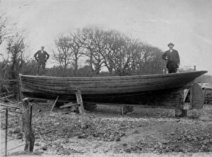 Calenick Collection: Boat at boat yard, Calenick, Kea, Cornwall. Early 1900s