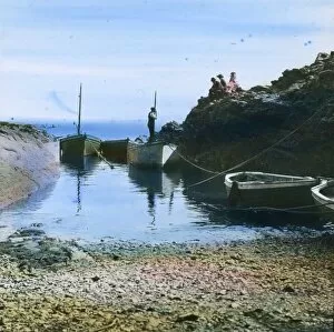 St Hilary Collection: Boats at Prussia Cove, St Hilary, Cornwall. Around 1925