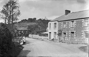 Images Dated 20th February 2017: Bridge and street, Ladock, Cornwall. Around 1918