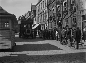 Transport Collection: Bus outside the Red Lion Hotel Truro, Cornwall. 6th October 1919