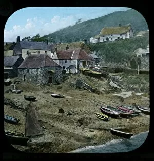 Images Dated 29th November 2016: Cadgwith harbour, Cornwall. Late 1800s