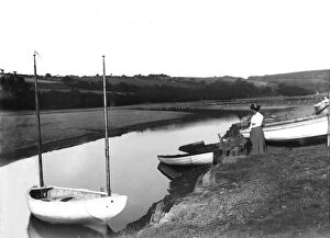 Images Dated 21st February 2017: Calenick Creek from Brabyns Boat House, Calenick, Cornwall. 1900s