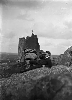 Images Dated 10th April 2018: Carn Brea Castle, Carn Brea, Illogan, Cornwall. Early 1900s