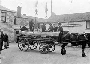 St Just in Penwith Collection: Carnival float in Bank Square, St Just in Penwith, Cornwall. Around 1920