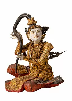 World Cultures Collection: Carved Figure, Mandalay, Myanmar (formerly Burma), South East Asia