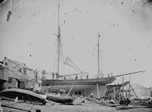 Images Dated 19th November 2019: Casabianca under construction, St Ives, Cornwall. 1877