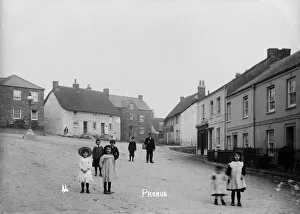 Probus Collection: Children in The Square, Probus, Cornwall. Early 1900s