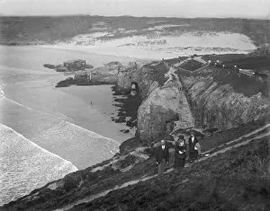 Perranporth Collection: The Cliffs, Perranporth, Perranzabuloe, Cornwall. Around 1920