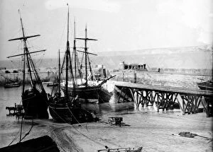 Images Dated 28th June 2016: Coasters in the harbour, Newquay, Cornwall. Late 1800s