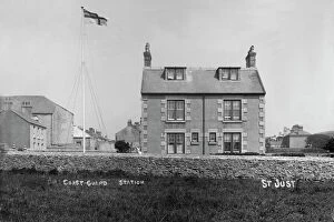 St Just in Penwith Collection: Coastguard cottages, St Just in Penwith Churchtown, Cornwall. Early 1900s