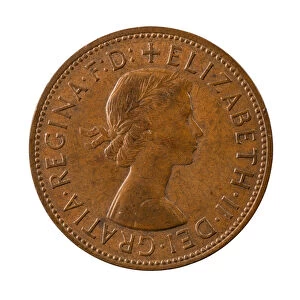 Images Dated 30th January 2019: Copper Alloy Pre-decimal One Penny (1d) Coin, England