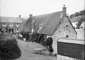 Images Dated 22nd November 2016: Cottages at Cadgwith, Cornwall. Late 1800s
