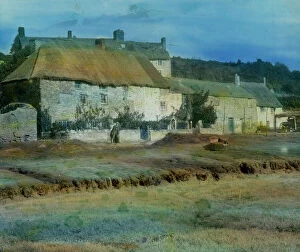 Ruan Lanihorne Collection: Cottages at the head of the creek, Ruan Lanihorne, Cornwall. Around 1925