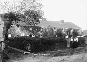 Images Dated 10th July 2018: Cottages in Probus, Cornwall. Probably 1907