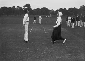Truro Collection: Cricket match, Trewinnard Court pitch, Truro Cathedral School, Truro, Cornwall. 5th June 1915