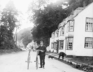 Images Dated 12th January 2019: Cycling in Perranarworthal, Cornwall. 1902