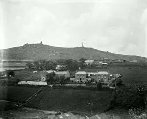 Illogan Collection: Distant view of Carn Brea, Illogan, Cornwall. 1920s