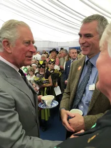 Charles Prints: The Duke of Cornwall attends afternoon tea at the Royal Cornwall Show