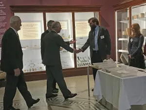 Event Prints: Duke of Cornwall views archaeology collections during a visit to the Royal Cornwall Museum to mark the bicentenary year