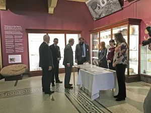 Event Prints: Duke of Cornwall views archaeology collections during a visit to the Royal Cornwall Museum to mark the bicentenary year
