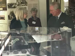 History Prints: Duke of Cornwall views geology collections during a visit to the Royal Cornwall Museum to mark the bicentenary year of