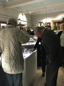 History Prints: Duke of Cornwall views geology collections during a visit to the Royal Cornwall Museum to mark the bicentenary year of