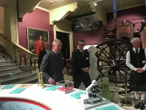 History Prints: Duke of Cornwalls visit to the Royal Cornwall Museum to mark the bicentenary year of the Royal Institution of Cornwall