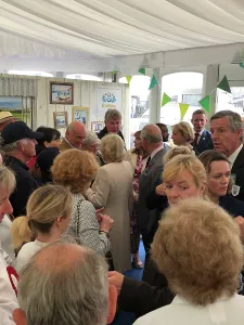 Charles Prints: The Duke and Duchess of Cornwall attend afternoon tea at the Royal Cornwall Show