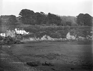 Mawnan Collection: Durgan village and beach, Mawnan, Cornwall. Early 1900s