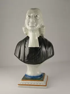 Images Dated 8th November 2019: Earthenware Bust of John Wesley, Staffordshire, England