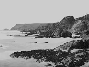 St Minver Collection: The east side of Polzeath beach, St Minver, Cornwall. 1907
