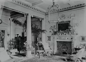 Mylor Collection: Entrance hall of Carclew House, Mylor, Cornwall. 15th March 1912
