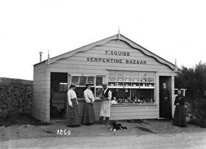Landewednack Collection: F. Squibbs Serpentine Bazaar, The Lizard, Landewednack, Cornwall. Early 1900s