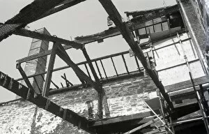 Images Dated 12th February 2018: Fire damage, Great Western Commercial Village, Lostwithiel, Cornwall. May 1987