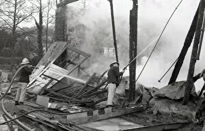 Images Dated 8th February 2018: Fire at Great Western Commercial Village, Lostwithiel, Cornwall. February 1987