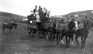 Images Dated 12th January 2019: First & Last coach with passengers, Cornwall. 1920s