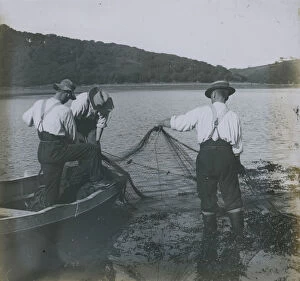 Philleigh Collection: Fishermen, Probably near Turnaware, Philleigh, Cornwall. Early 1900s