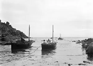 Porthgwarra Collection: Fishing boats, Porthgwarra, Cornwall. Early 1900s