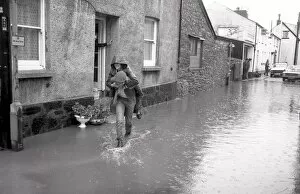 Images Dated 21st August 2017: Flooding, North Street, Lostwithiel, Cornwall. October 1983