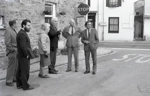 Flooding, Queen Street, Lostwithiel, Cornwall. November 1986