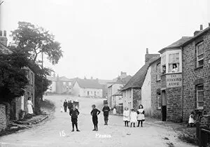 Images Dated 23rd July 2018: Fore Street looking east towards The Square, Probus, Cornwall. Early 1900s