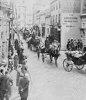 Images Dated 25th March 2019: Funeral cortege of Mr Walter Beard in King Street, Truro, Cornwall. August 1923